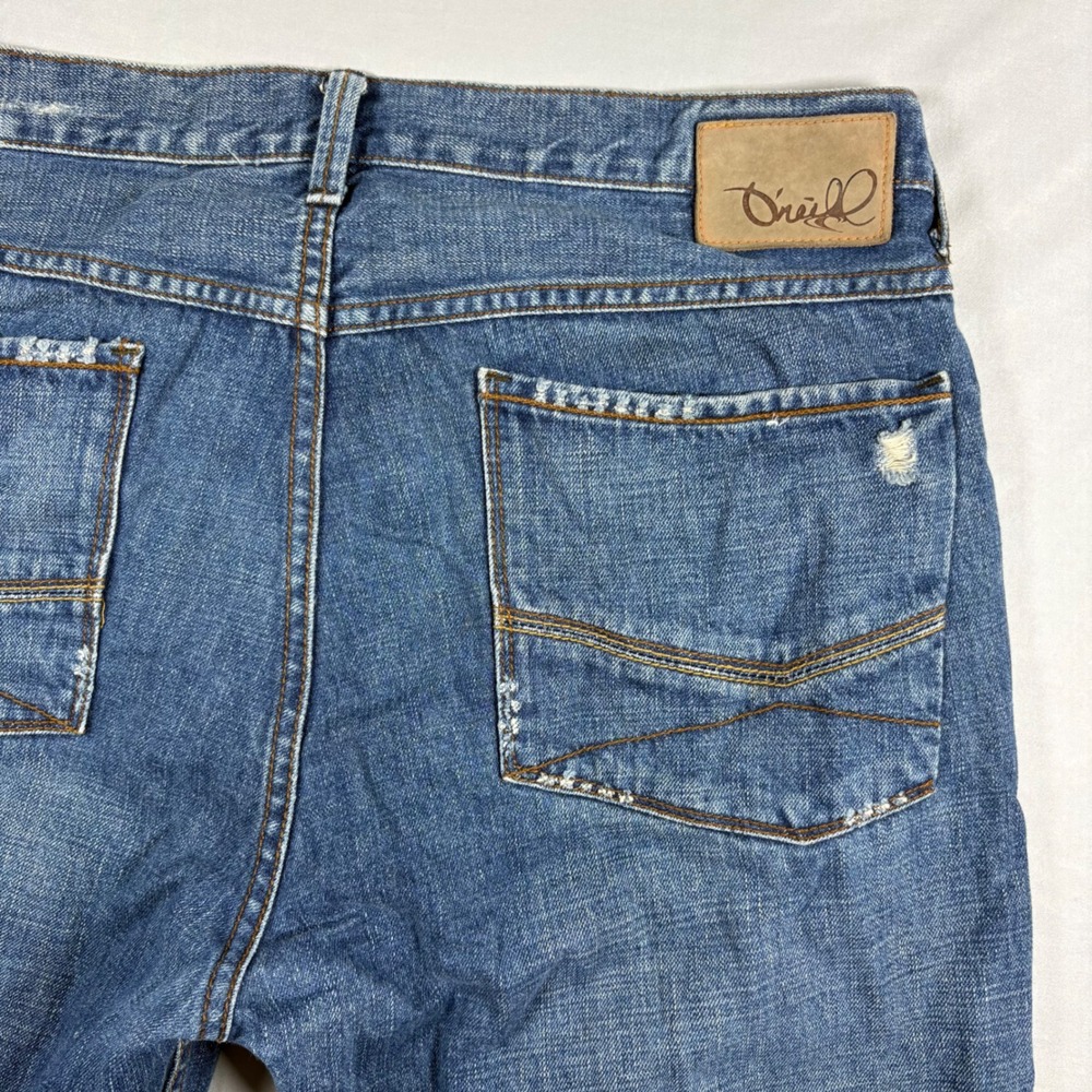 O'Neill Jeans Mens 36x31 Y2K Bootcut Blue Surf Skate Denim Distressed Vintage - Picture 3 of 10
